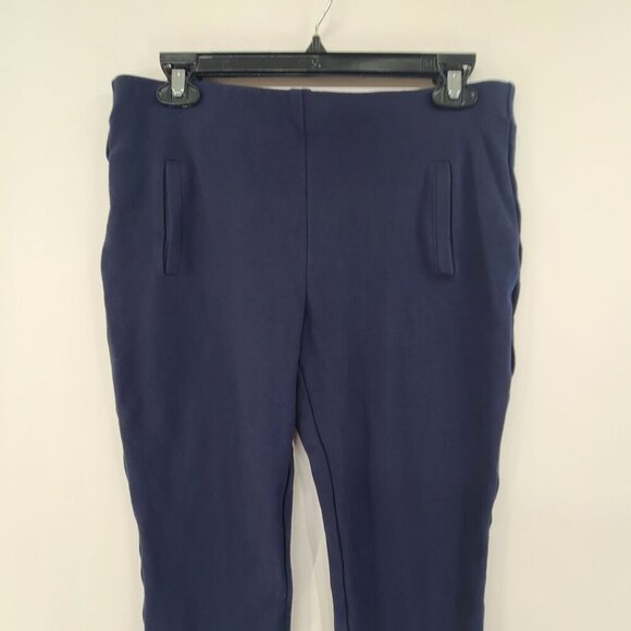 Chico's Women's Dress Ponte Knit Pants  NavyBlue Size S Pull On Strech Office - Picture 3 of 7